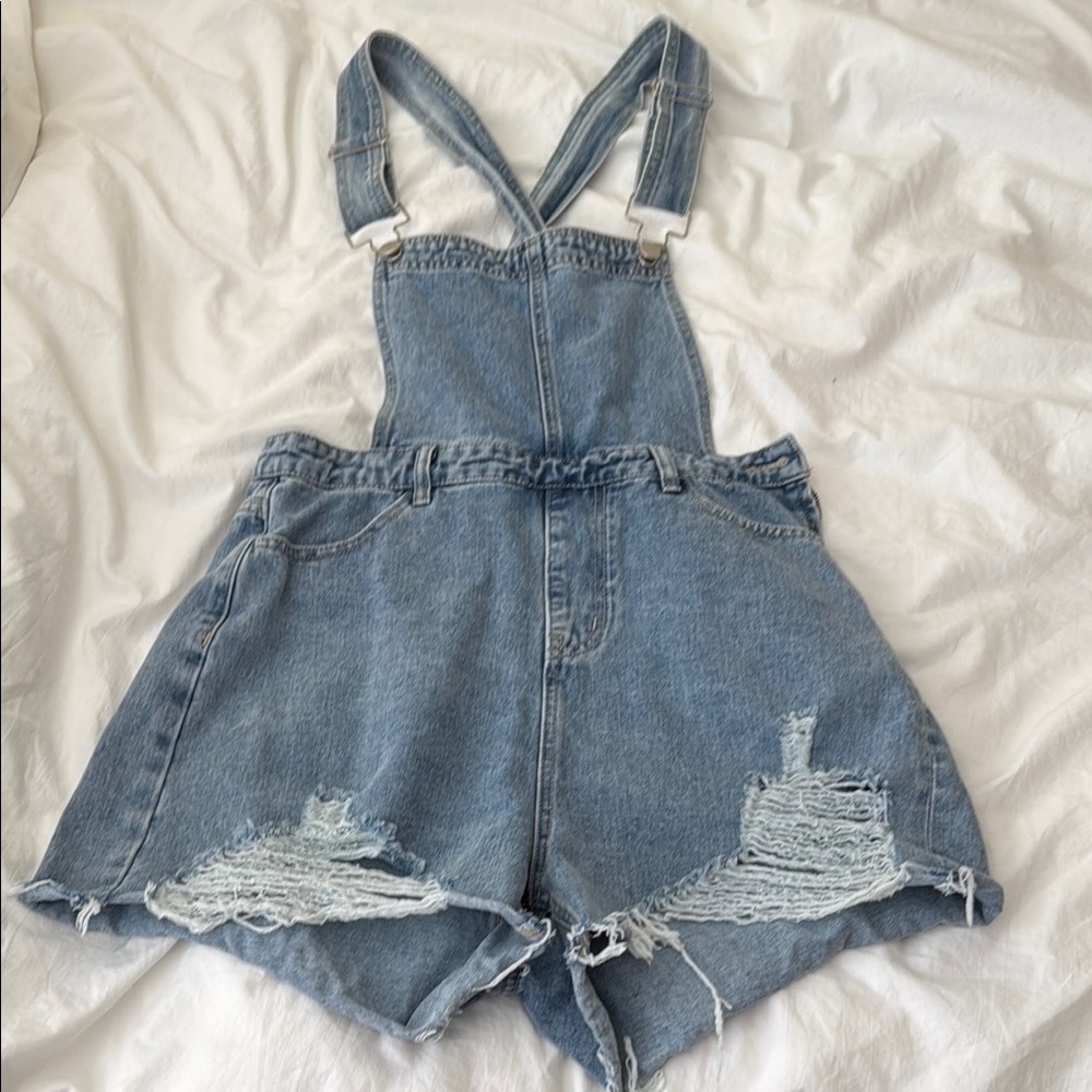 Cider Blue Denim Overall Shorts